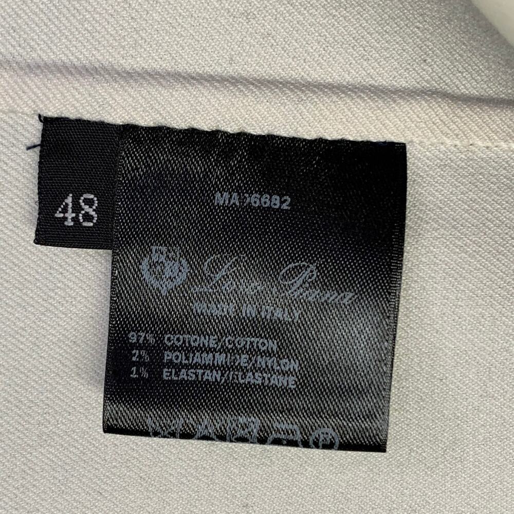 LORO PIANA Caleb Navy White Cotton Blend Twill Double Breasted Jacket Blazer - Picture 8 of 9